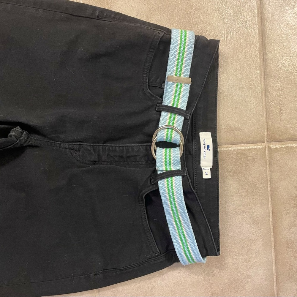 Adjustable light blue and green belt